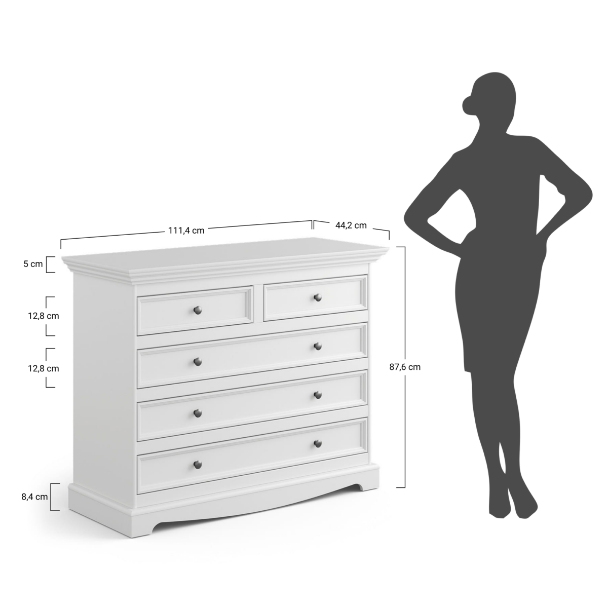 zásuvková komoda belluno elegante gray masiv borovice barva dub
