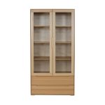 Buková vitrína KW421 – 100% masivu – 98/191/41cm (š/v/h)