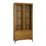 Buková vitrína KW421 – 100% masivu – 98/191/41cm (š/v/h)