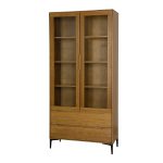 Buková vitrína KW421 – 100% masivu – 98/191/41cm (š/v/h)