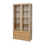 Buková vitrína KW421 – 100% masivu – 98/191/41cm (š/v/h)