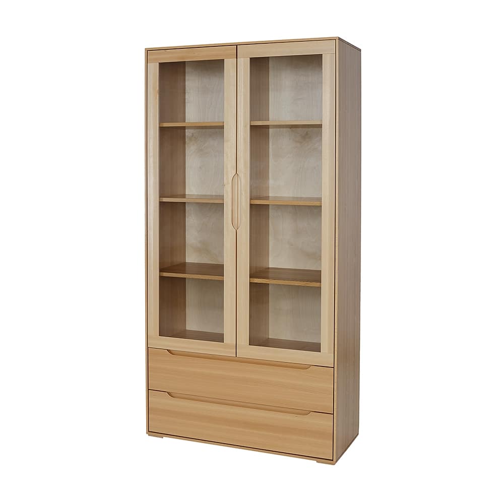 Buková vitrína KW421 – 100% masivu – 98/191/41cm (š/v/h)