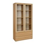 Buková vitrína KW421 – 100% masivu – 98/191/41cm (š/v/h)