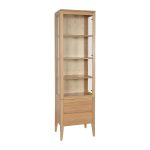 Buková vitrína KW438 Retro masivní dřevo – 55/195/40cm (š/v/h)