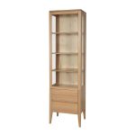 Buková vitrína KW438 Retro masivní dřevo – 55/195/40cm (š/v/h)
