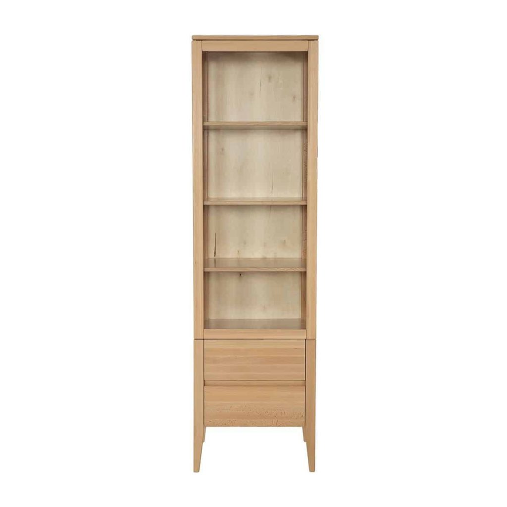 Buková vitrína KW438 Retro masivní dřevo – 55/195/40cm (š/v/h)