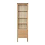Buková vitrína KW438 Retro masivní dřevo – 55/195/40cm (š/v/h)