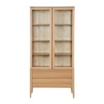 Buková vitrína KW439 Retro – masiv buk – 95/195/40cm (š/v/h)