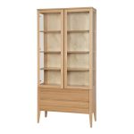 Buková vitrína KW439 Retro – masiv buk – 95/195/40cm (š/v/h)