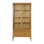 Buková vitrína KW439 Retro – masiv buk – 95/195/40cm (š/v/h)