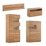 Dubová obývací stěna STRONGEST I – 329/207/44cm (š/v/h)