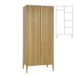 Dubová šatní skříň Heritage SF332 Retro – 90/195/60cm (š/v/h)