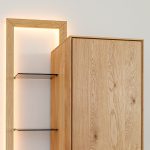 Dubová vitrína s regálkem ESSENCE nr.03 – 73/175/37 (š/v/h)