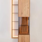 Dubová vitrína s regálkem ESSENCE nr.03 – 73/175/37 (š/v/h)