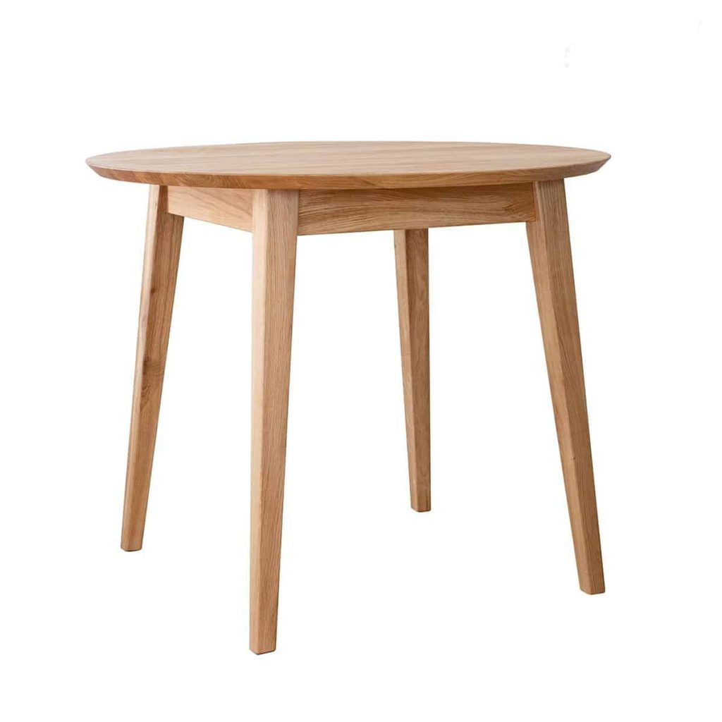 Dubový kulatý jídelní stůl Ortobello pr.90 cm