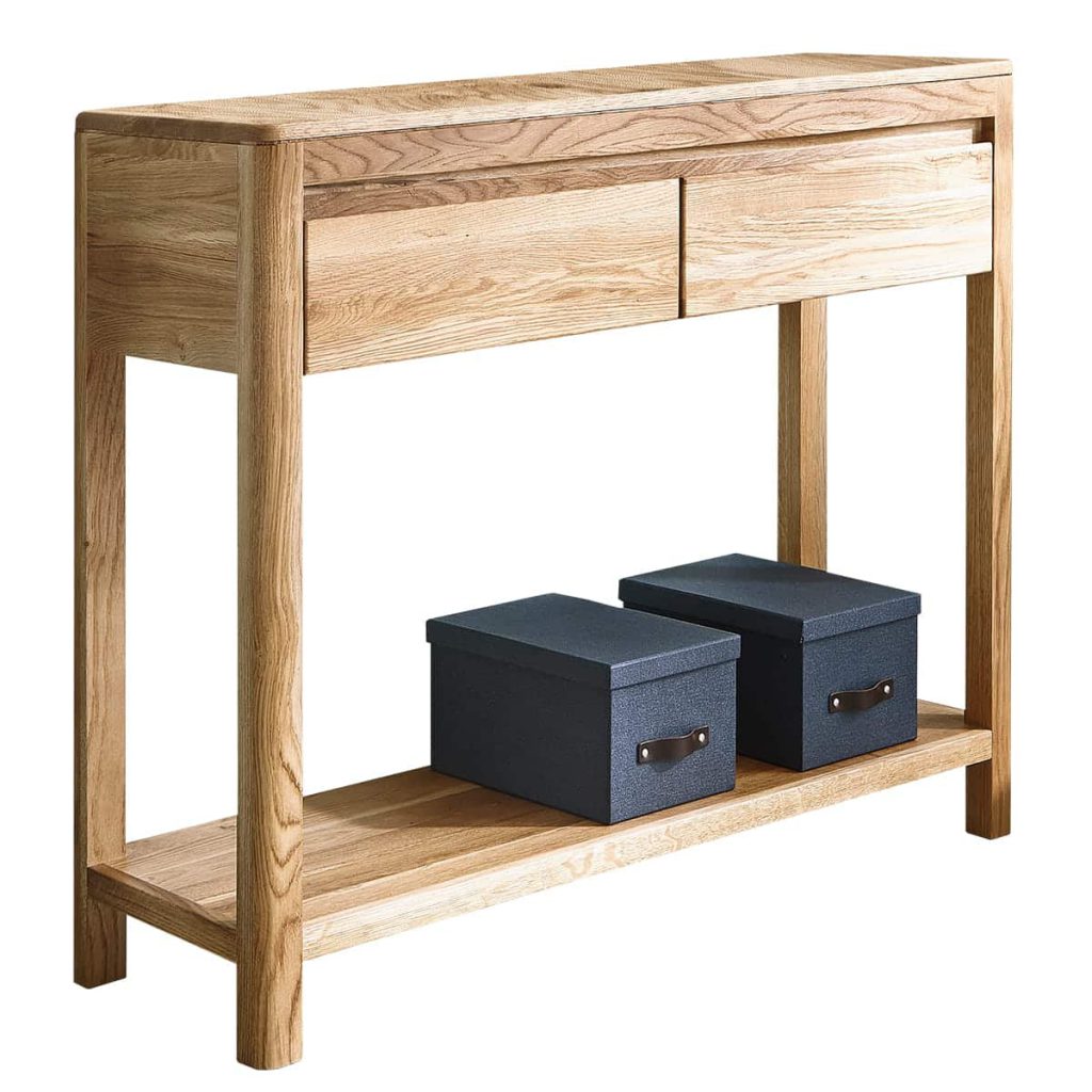 Dubový odkládací stolek se zásuvkami OakWood nr.23 – 90/78/33 cm (š/v/h)