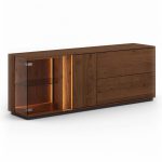 Dubový prosklený TV stolek / TV komoda ESSENCE nr.08 – 165/60/43 ( š/v/h)
