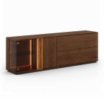 Dubový prosklený TV stolek / TV komoda ESSENCE nr.09 – 185/60/43 ( š/v/h)