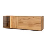 Dubový prosklený TV stolek / TV komoda ESSENCE nr.09 – 185/60/43 ( š/v/h)