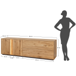 Dubový TV stolek / TV komoda ESSENCE nr.07 – 185/60/43 ( š/v/h)