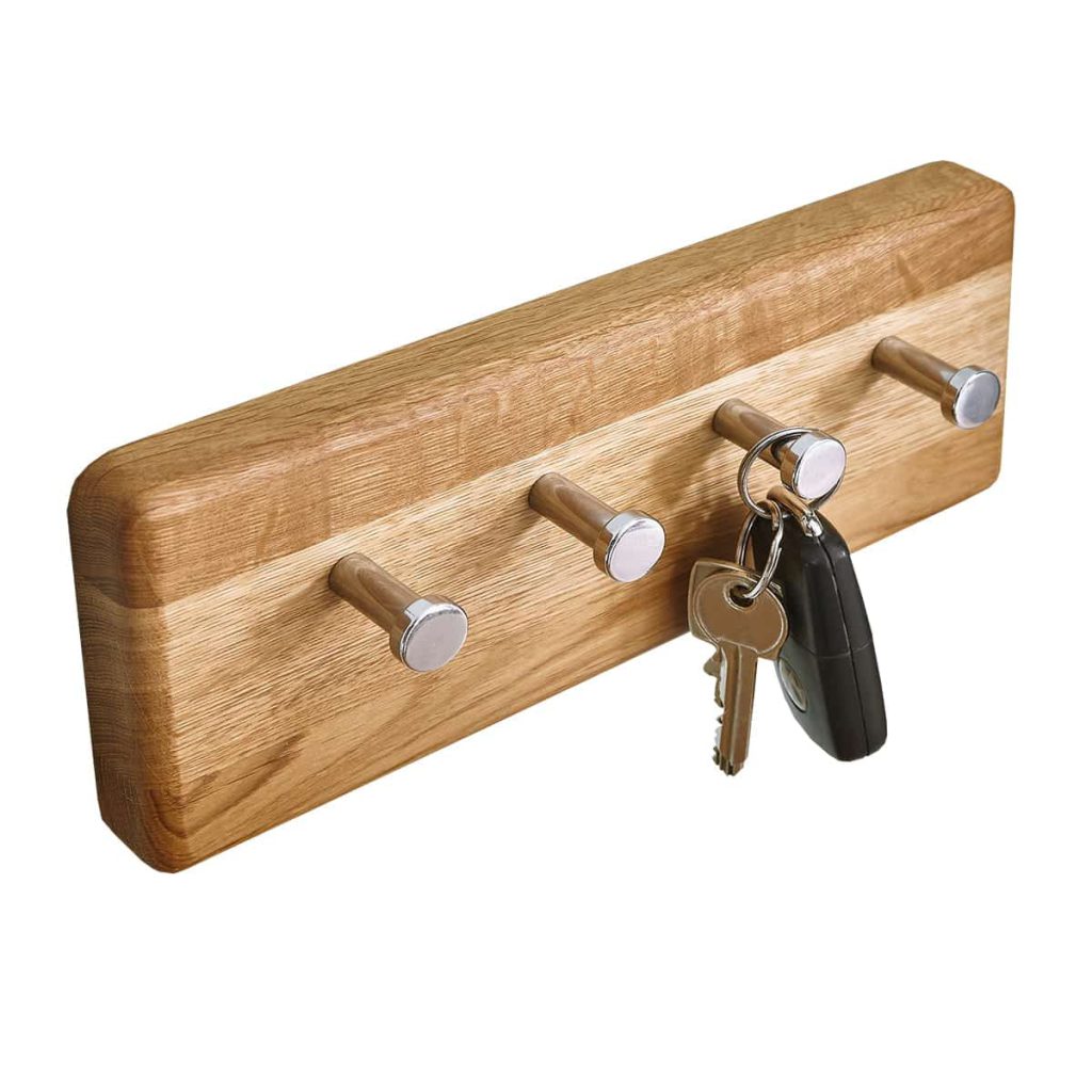 Dubový věšák na klíče z masivního dřeva OakWood nr.24 – 25/10/5cm (š/v/h)