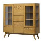 JK-VI509 Dubová vitrína 60´s Collection – 150/140/43cm (š/v/h)