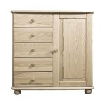 Komoda Country 107 – masiv borovice – šířka 85 cm