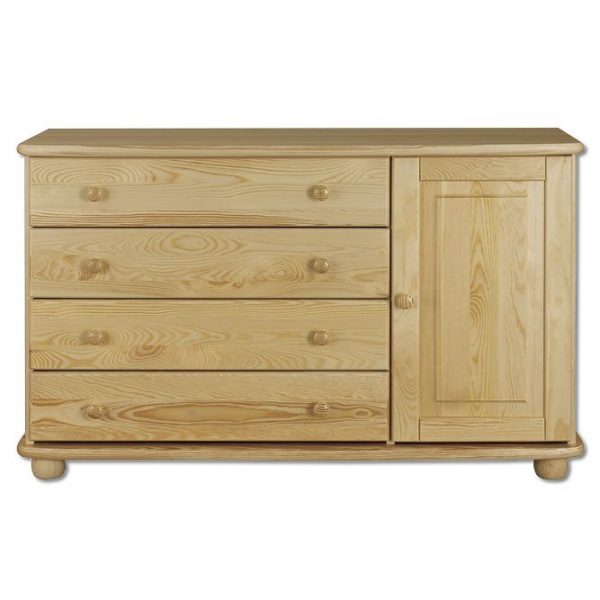 Komoda Country 113 – masiv borovice – šířka 124cm