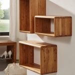 Sada tří závěsných dubových polic OakWood nr.09