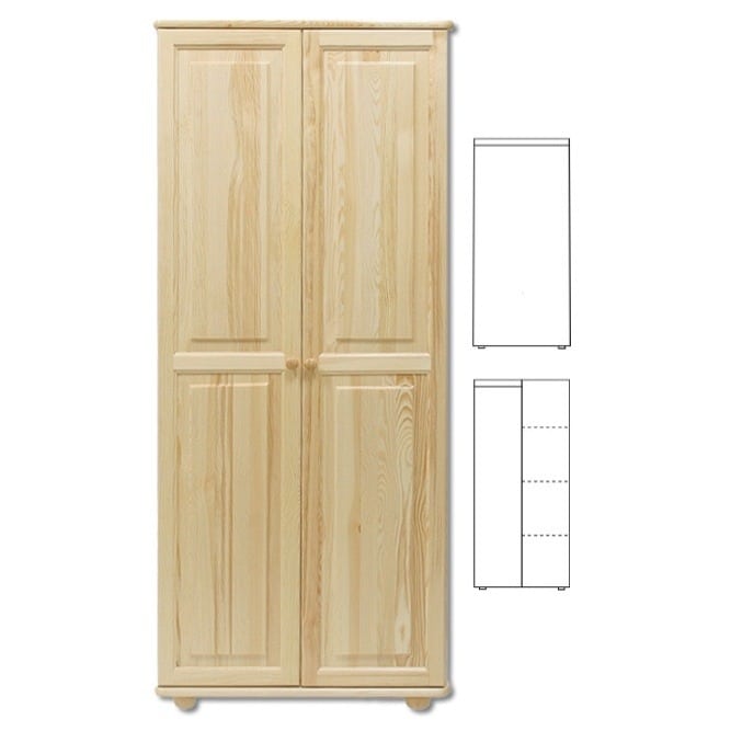 Šatní skříň Country 02 – masiv borovice – 85/190/60cm (š/v/h)