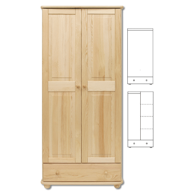 Šatní skříň Country 03 – SF102 – masiv borovice – 85/190/60cm (š/v/h)