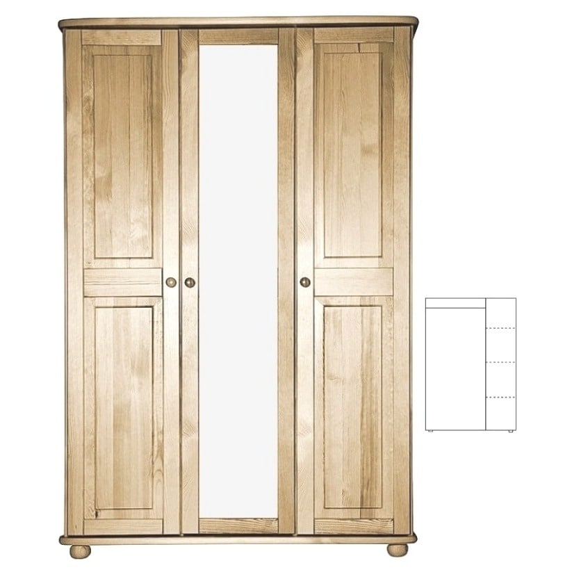 Šatní skříň Country 07 – masiv borovice – 125/190/60cm (š/v/h)