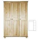 Šatní skříň Country 3P – SF105 – masiv borovice – 125/190/60cm (š/v/h)