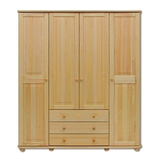 Šatní skříň Country 4+3P – SF129 – masiv borovice – 165/190/60cm (š/v/h)
