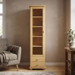 Vitrína Country W01 – masiv borovice – 45/190/42 cm (š/v/h)