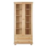 Vitrína Country W02 – masiv borovice – 85/190/42 cm (š/v/h)