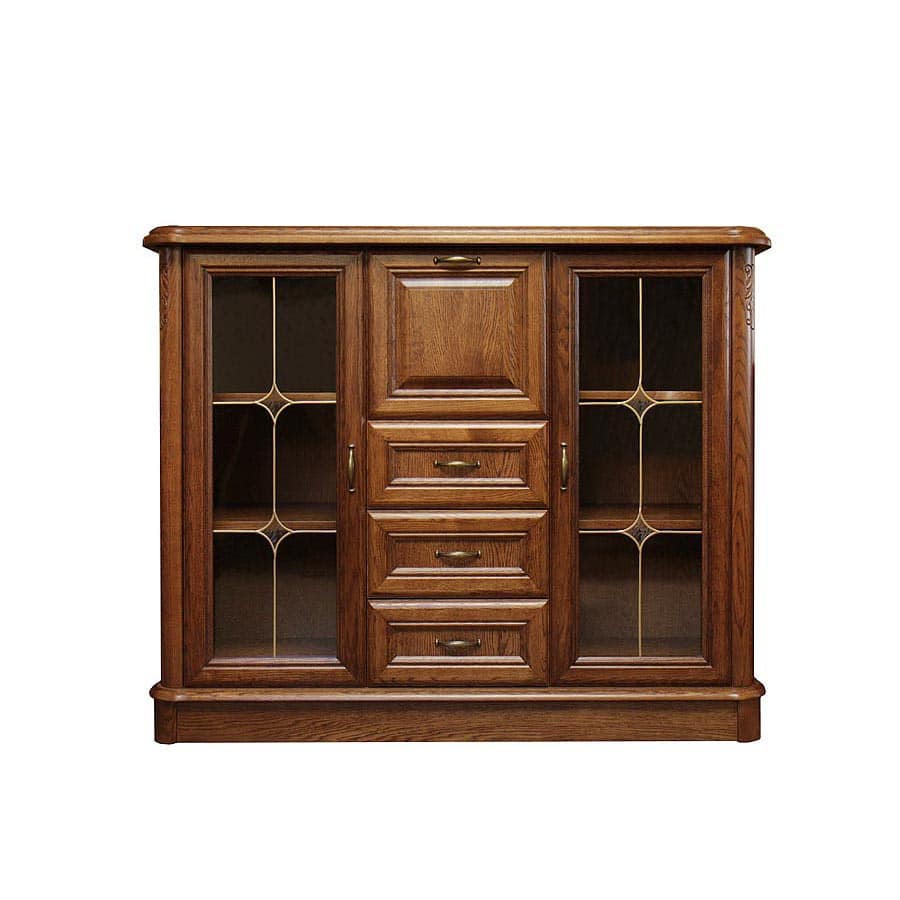 Dubová komoda s barem DB17 History – 146/116/50cm (š/v/h)