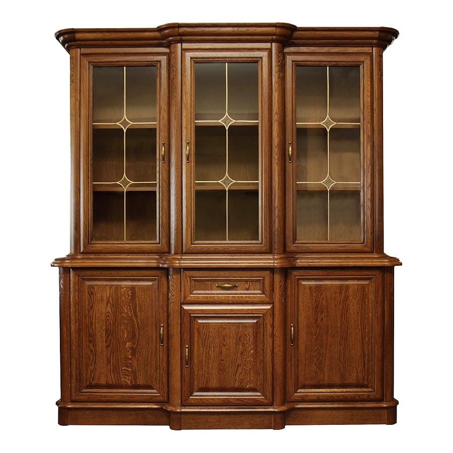 Dubová kredenc, vitrína DB21 History – 183/206/50cm (š/v/h)