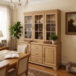 Dubová kredenc, vitrína KR204 DB Castello – 163/198/48cm (š/v/h)
