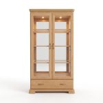 Dubová vitrína VI204DB Castello – 111/198/48cm (š/v/h)