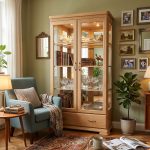 Dubová vitrína VI204DB Castello – 111/198/48cm (š/v/h)