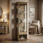 Dubová vitrína VI701 ROMA – 60/190/45cm (š/v/h)