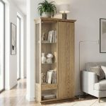 Dubová vitrína VI702 ROMA – 102/190/45cm (š/v/h)