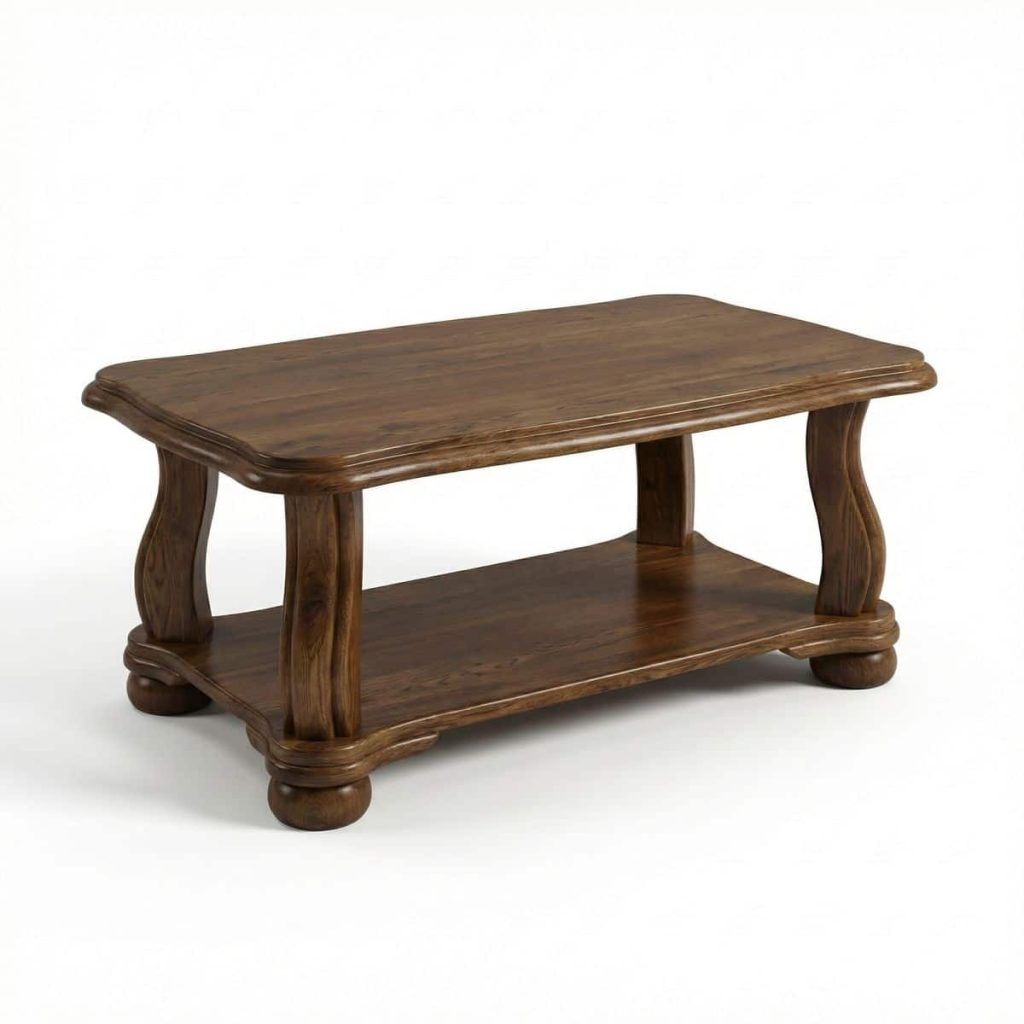 Dubový konferenční stolek Residence s policí 122/57/62cm (š/v/h)