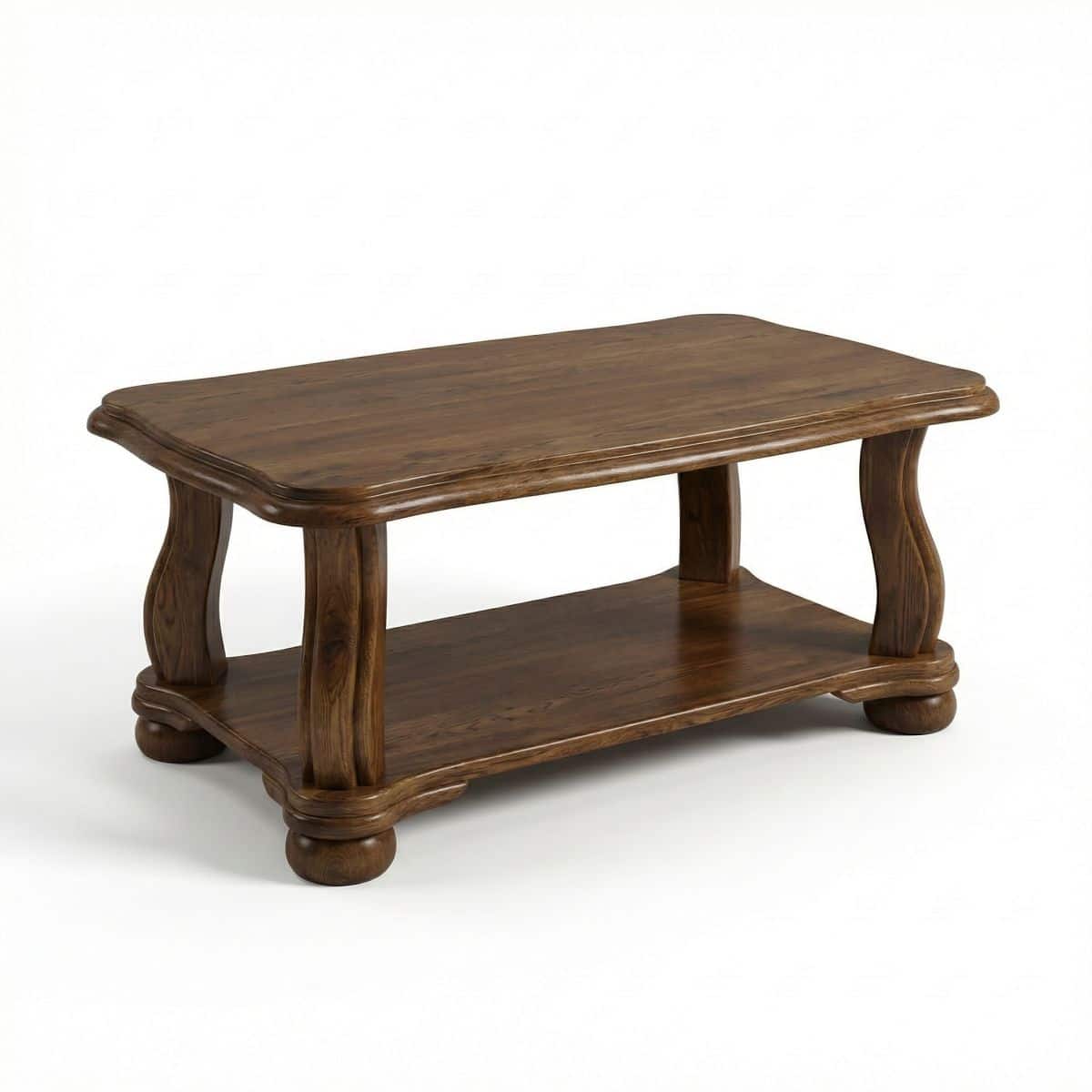 Dubový konferenční stolek Residence s policí 122/57/62cm (š/v/h)