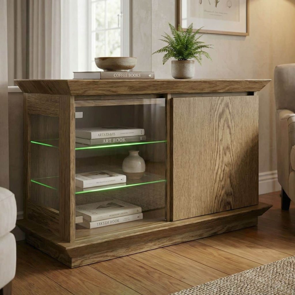Dubový TV stolek TV706 ROMA – 102/65/45cm (š/v/h)